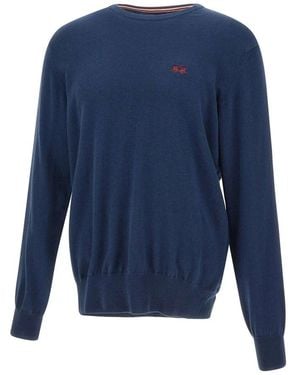 La Martina Round-Neck Knitwear - Blue