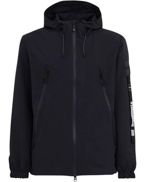 OUTHERE Fitness ,Blauw ,Polyester Logo-Patch Hooded Jacket