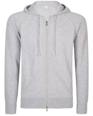 Eleventy Truien & Vesten ,Grijs ,Maglia Full Zip Cappuccio