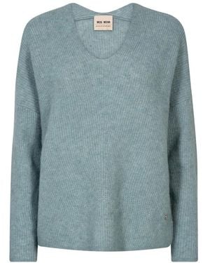 Mos Mosh V-Neck Knitwear - Bleu