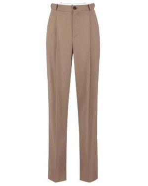 Elisabetta Franchi Katoenen Gabardine Broek - Naturel