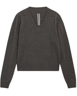 Rick Owens V-Neck Knitwear - Gris