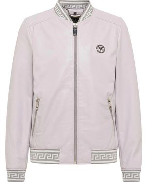 carlo colucci Einzigartige Herren Lederjacke - Lila