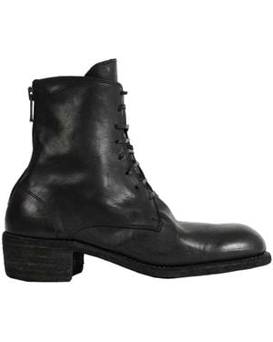 Guidi Lace-Up Ankle Boots - Black