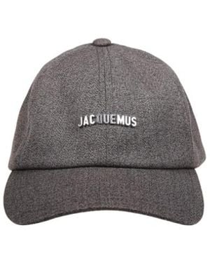 Jacquemus Accessoires ,Bruin ,Katoen La Casquette Gadjo Pet - Grijs