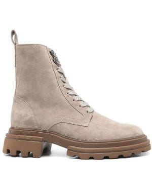 Hogan Lace-Up Boots - Gray