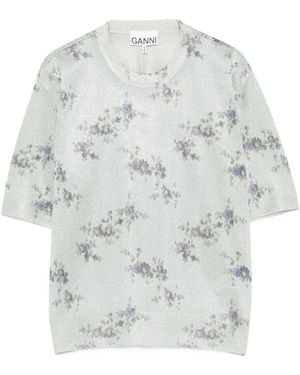 Ganni Round-Neck Knitwear - Gray