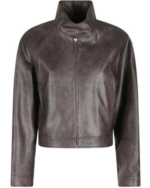 Low Classic Leather Jackets - Grigio
