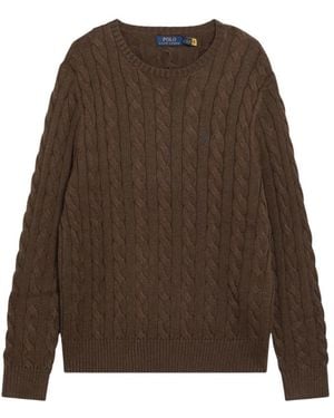 Polo Ralph Lauren Truien & Vesten ,Bruin ,Katoen Kabelgebreide Trui