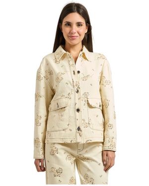 Manila Grace Jassen ,All-Over Floral Jacket - Naturel