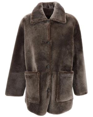 Arma Shearling Jas - Bruin