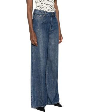 Self-Portrait Wide Jeans - Azul