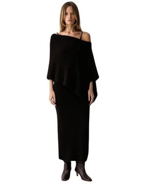Gestuz Gzalpha Strick-Maxikleid - Schwarz