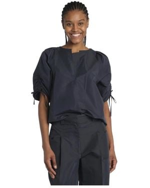 3.1 Phillip Lim Camicia Shirred Manica Sbuffo - Schwarz