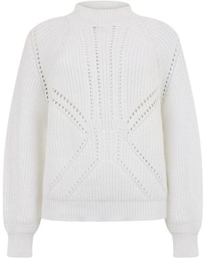 Moorer Delilah Pullover Mit Hohem Kragen - Weiß