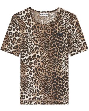 Ganni T-Shirts - Brown