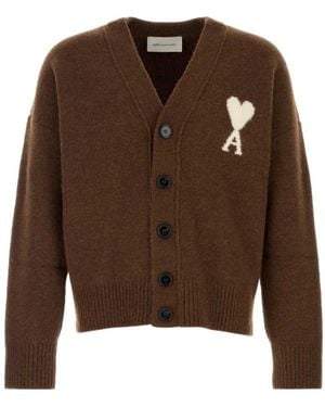 Ami Paris Ami De Coeur Cardigan - Bruin