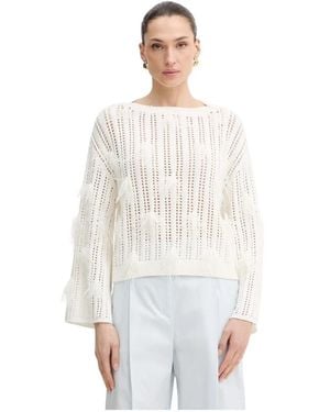 Twinset Truien & Vesten ,Katoen Perforated Cotton Sweater - Wit