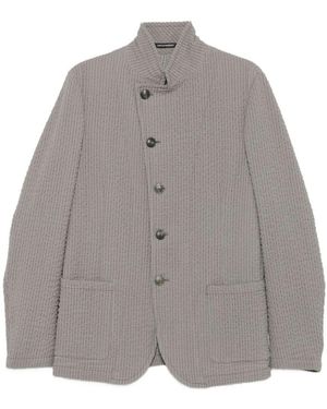Emporio Armani Grijze Wollen Jas - Grijs