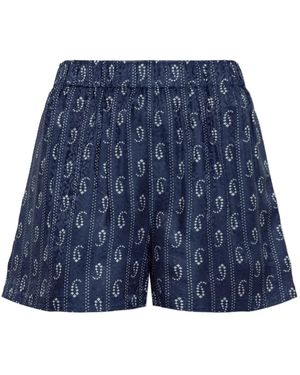 Tory Burch Korte Broeken ,Blauw ,Camp Short