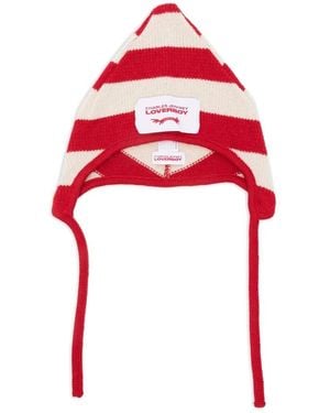 Loverboy by Charles Jeffrey Gestreifte Ohrenklappenmütze Mit Logopatch - Rot