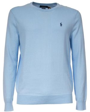 Polo Ralph Lauren Baumwollpullover Mit Gesticktem Logo - Blau
