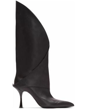 Balmain Twist Lederstiefel Mit Absatz - Schwarz
