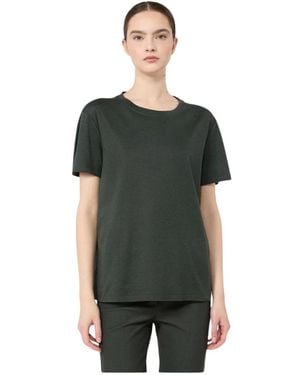 Max Mara Tops ,Groen ,Katoen T-Shirt Met Ronde Hals