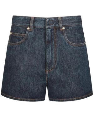 Fendi Korte Broeken ,Blauw ,Denim Uitlopende Denim Shorts