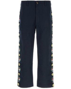 BAZISZT Straight Trousers - Blue