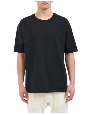 Thom Krom Tops ,Zwart ,Katoen Oversized T-Shirt Met Ronde Hals