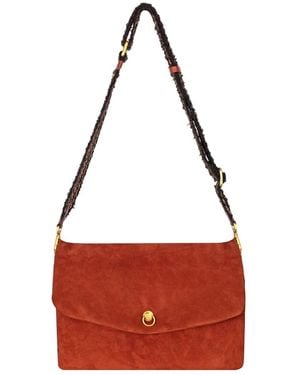 Gianni Chiarini Wildleder Clutch Mit Piercing Detail - Rot