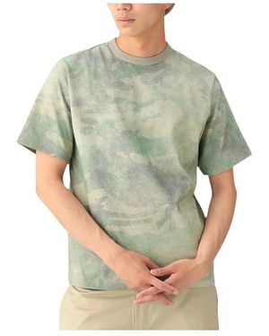 Beams Plus Tops ,Groen ,Katoen Camo Print Tee Woodland