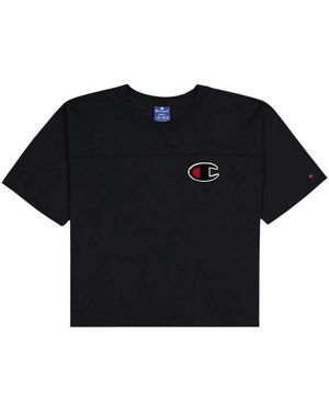 Champion Tops ,Zwart ,Katoen Klassiek Grafisch T-Shirt