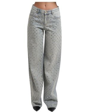 ARMANI EXCHANGE Jeans Met Wijde Pijpen En Studs - Grijs