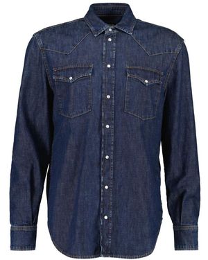 Dondup Overhemden ,Blauw ,Denim Texas-Stijl Denim Shirt