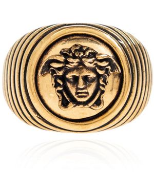 Versace Accessoires ,Geel ,Satijn Medusa Ring - Metallic