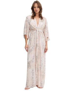 Melissa Odabash Kleedjes ,Wisdom Lizard Jurk - Naturel
