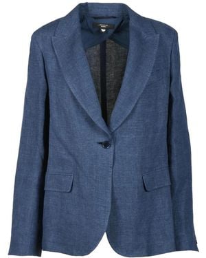 Weekend by Maxmara Leinenjacke Mit Knopfverschluss - Blau