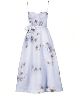 Zimmermann Flieder Leinen Seidenblumenkleid - Blau