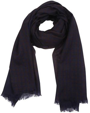 Yohji Yamamoto Accessoires ,Blauw ,Wol Wool/Silk Plaid Scarf