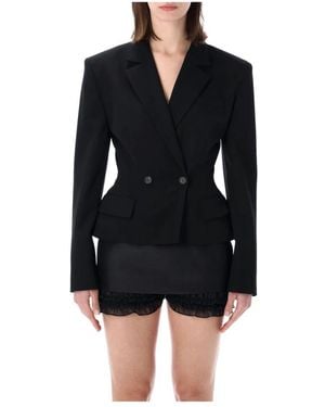 Magda Butrym Wollen Peplum Blazer - Zwart