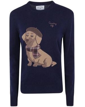 MC2 Saint Barth Truien & Vesten ,Blauw ,Wol New Queen Crewneck Trui