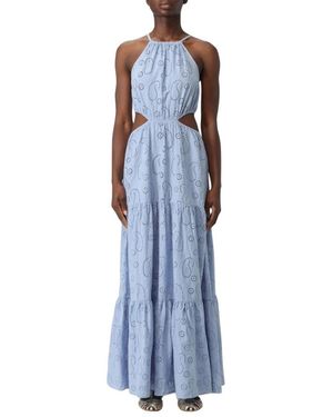 Mc2 Saint Barth Maxikleid Mit Paisley-Stickerei - Blau
