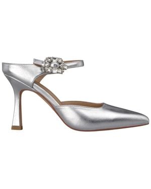 Alma En Pena. Heeled Mules - Metallic