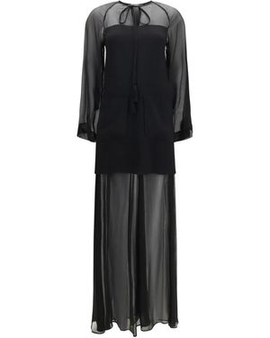 forte_forte My Dress Met Strik En Kwastjes - Zwart