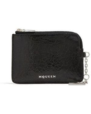 McQueen Mini Rechthoekige Clutch Met Dwarsbalk - Zwart