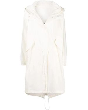 Jil Sander Chubasquero Con Capucha Y Logo - Blanco