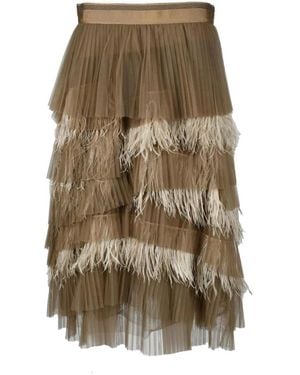 Brunello Cucinelli Midi Skirts - Brown