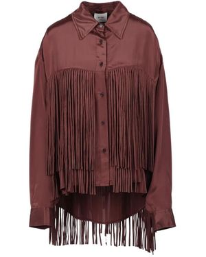 Alysi Overhemden ,Bruin ,Camicia Con Frange - Rood